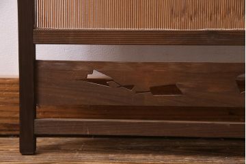 アンティーク雑貨　和製アンティーク　昭和中期　上品な和の佇まいの四連折り畳み式パーテーション(衝立、仕切り)(R-037507)