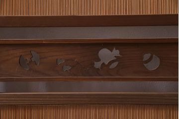 アンティーク雑貨　和製アンティーク　昭和中期　上品な和の佇まいの四連折り畳み式パーテーション(衝立、仕切り)(R-037507)