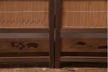 アンティーク雑貨　和製アンティーク　昭和中期　上品な和の佇まいの四連折り畳み式パーテーション(衝立、仕切り)(R-037507)