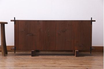 ラフジュ工房オリジナル　古材リメイク　アンティーク材を活かしたウォールシェルフ(壁掛け棚、吊り棚、ウォールラック)(R-037508)