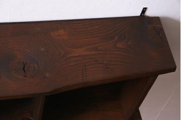 ラフジュ工房オリジナル　古材リメイク　アンティーク材を活かしたウォールシェルフ(壁掛け棚、吊り棚、ウォールラック)(R-037508)