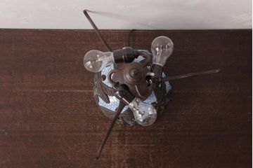 中古　ティファニーランプ風　ドラゴンフライ　ステンドグラスの卓上ライト(スタンド、照明)(R-037510)