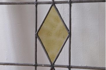 アンティーク建具 イギリスアンティーク ステンドグラスのペイントフィックス窓・大(明り取り)(R-037513)