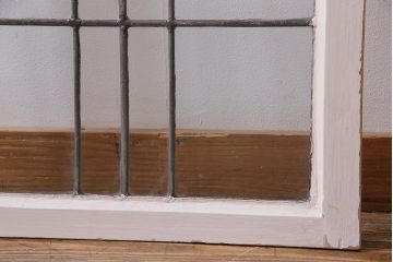 アンティーク建具 イギリスアンティーク ステンドグラスのペイントフィックス窓・大(明り取り)(R-037513)