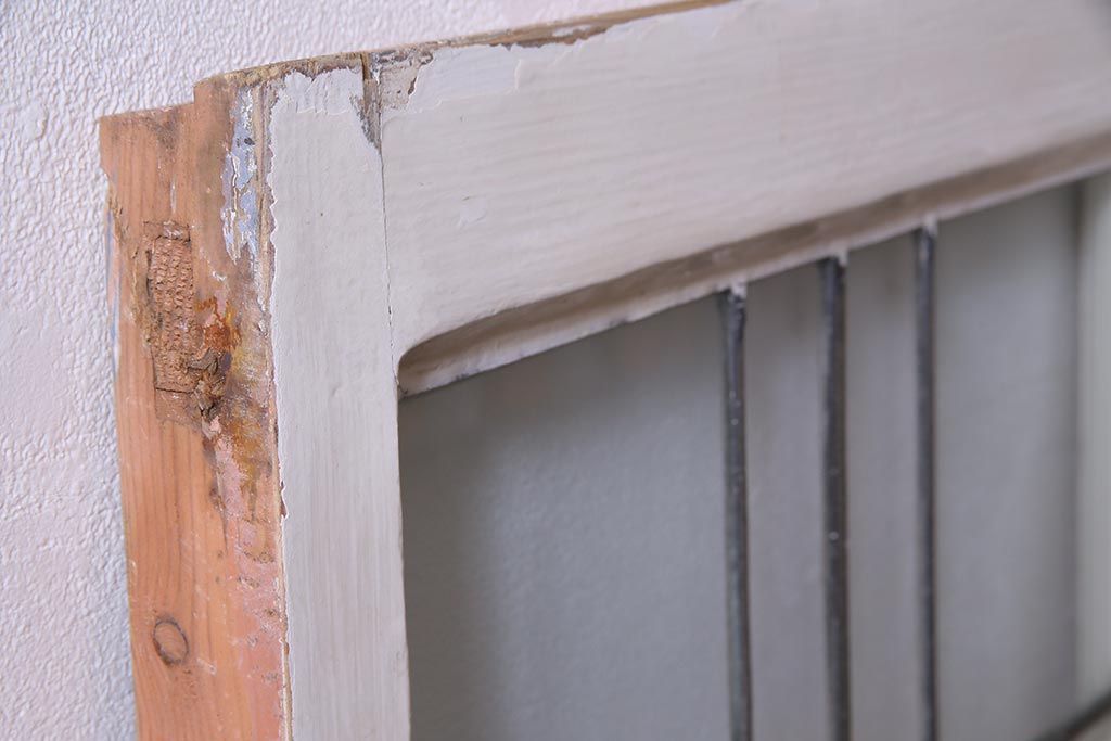 アンティーク建具 イギリスアンティーク ステンドグラスのペイントフィックス窓・大(明り取り)(R-037513)