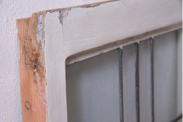 アンティーク建具 イギリスアンティーク ステンドグラスのペイントフィックス窓・大(明り取り)(R-037513)