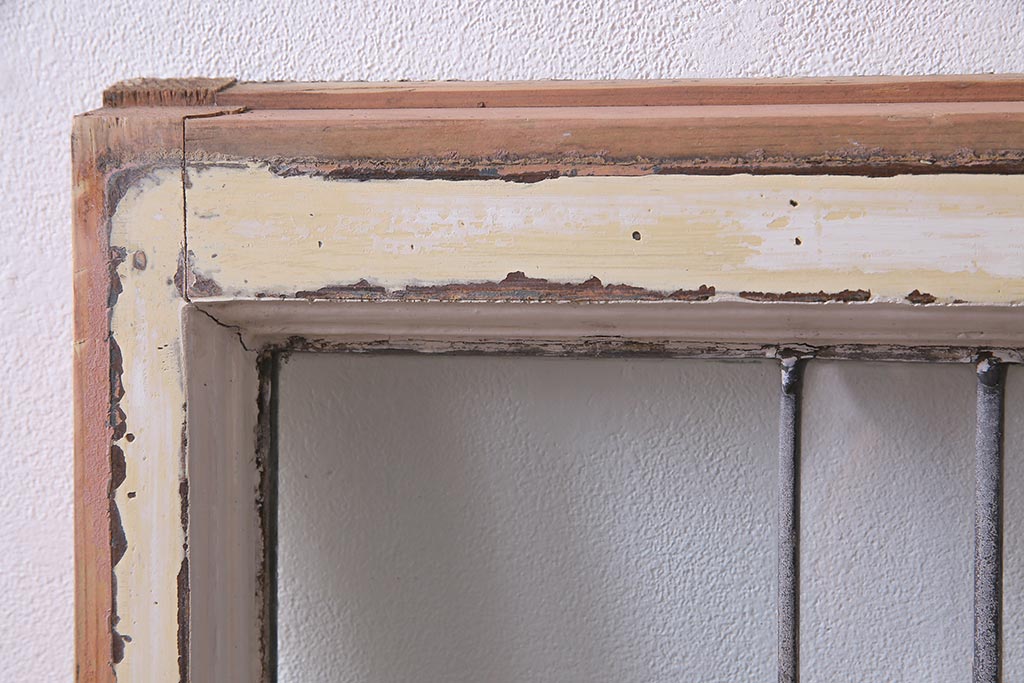 アンティーク建具 イギリスアンティーク ステンドグラスのペイントフィックス窓・大(明り取り)(R-037513)