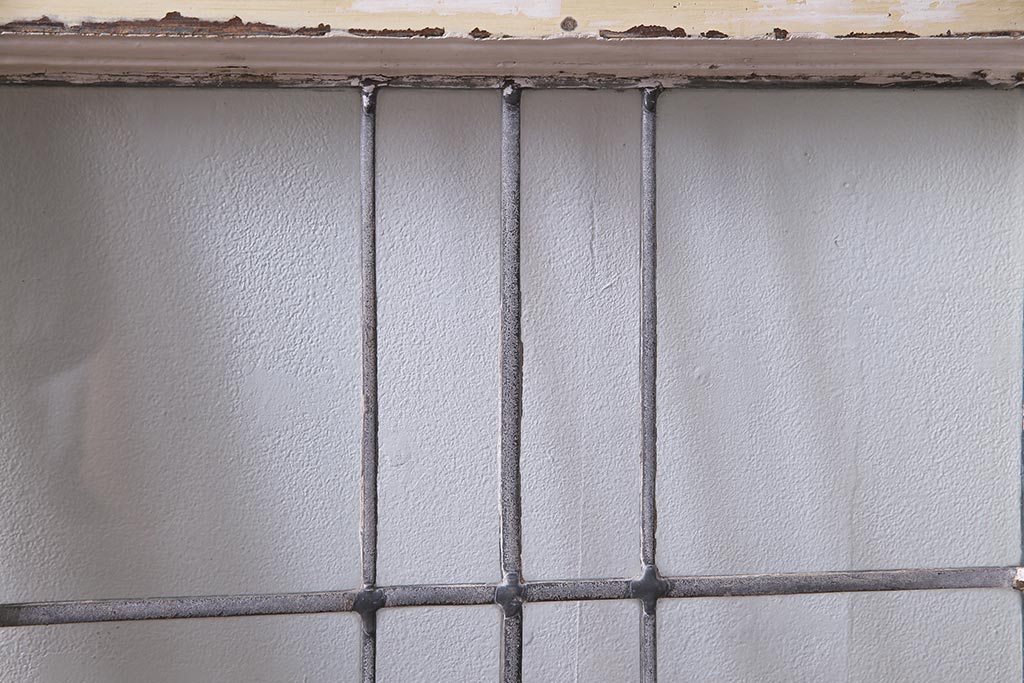 アンティーク建具 イギリスアンティーク ステンドグラスのペイントフィックス窓・大(明り取り)(R-037513)