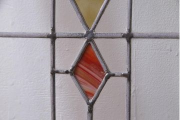 アンティーク建具 イギリスアンティーク ステンドグラスのペイントフィックス窓・大(明り取り)(R-037513)