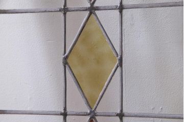 アンティーク建具 イギリスアンティーク ステンドグラスのペイントフィックス窓・大(明り取り)(R-037513)