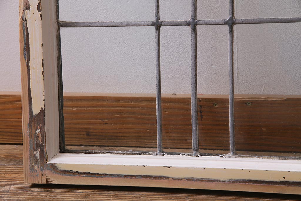 アンティーク建具 イギリスアンティーク ステンドグラスのペイントフィックス窓・大(明り取り)(R-037513)