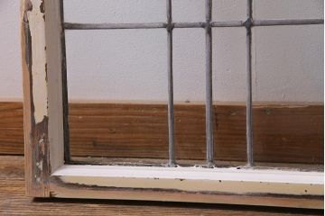 アンティーク建具 イギリスアンティーク ステンドグラスのペイントフィックス窓・大(明り取り)(R-037513)