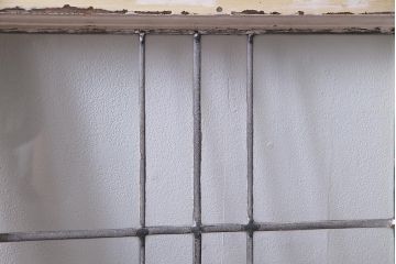 アンティーク建具　イギリスアンティーク　ステンドグラスのペイントフィックス窓・大(明り取り)(R-037513)