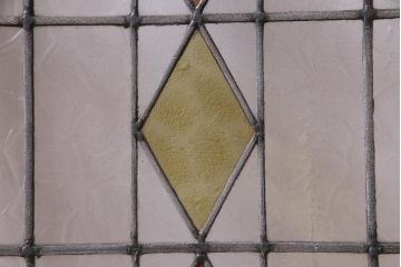 アンティーク建具　イギリスアンティーク　ステンドグラスのペイントフィックス窓・小(明り取り)(R-037514)