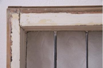 アンティーク建具　イギリスアンティーク　ステンドグラスのペイントフィックス窓・小(明り取り)(R-037515)