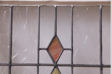 アンティーク建具　イギリスアンティーク　ステンドグラスのペイントフィックス窓・小(明り取り)(R-037515)
