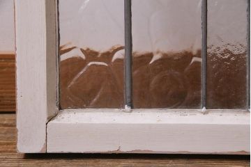 アンティーク建具　イギリスアンティーク　ステンドグラスのペイントフィックス窓・小(明り取り)(R-037515)