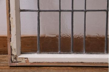 アンティーク建具　イギリスアンティーク　ステンドグラスのペイントフィックス窓・小(明り取り)(R-037515)