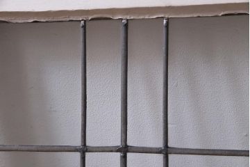 アンティーク建具　イギリスアンティーク　ステンドグラスのペイントフィックス窓・中(明り取り)(R-037516)