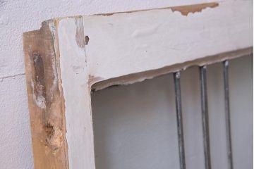 アンティーク建具　イギリスアンティーク　ステンドグラスのペイントフィックス窓・中(明り取り)(R-037516)