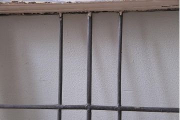 アンティーク建具　イギリスアンティーク　ステンドグラスのペイントフィックス窓・中(明り取り)(R-037516)