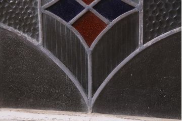 アンティーク建具　イギリスアンティーク　ステンドグラスのペイントフィックス窓(小窓、明り取り)(R-037517)