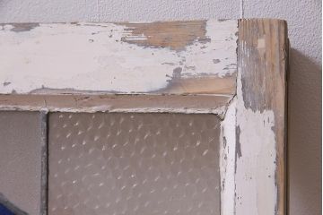 アンティーク建具　イギリスアンティーク　ステンドグラスのペイントフィックス窓(小窓、明り取り)(R-037517)