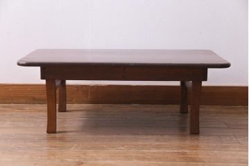 アンティーク家具　和製アンティーク　栓材　味わい深いレトロなちゃぶ台(ローテーブル、花台、飾り台)(R-037519)