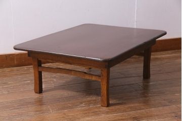 アンティーク家具　和製アンティーク　栓材　味わい深いレトロなちゃぶ台(ローテーブル、花台、飾り台)(R-037519)