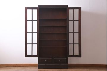 中古美品　北海道民芸家具　HM114K　洗練された印象の使い勝手がいい本箱(ブックケース、キャビネット、飾り棚)(定価約25万7千円)(R-037523)