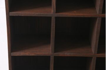 ラフジュ工房オリジナル　古材リメイク家具　3×3マス　収納とディスプレイが楽しめる壁掛けマス目棚(壁掛け収納棚、ウォールラック)(R-037524)