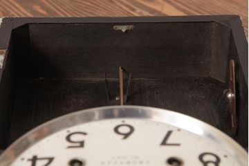 ビンテージ雑貨　堀田時計店　N.H.T　CROWNFAN　21DAY　ゼンマイ式　淡いペイントがおしゃれな振り子掛時計(柱時計、壁掛け時計)(R-037533)