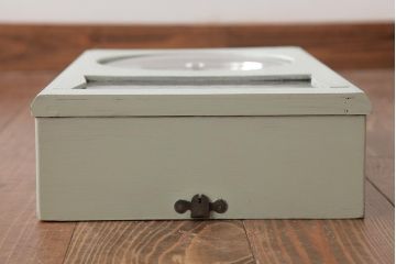 ビンテージ雑貨　堀田時計店　N.H.T　CROWNFAN　21DAY　ゼンマイ式　淡いペイントがおしゃれな振り子掛時計(柱時計、壁掛け時計)(R-037533)