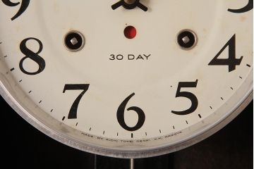 レトロ雑貨　AICHI(アイチ、愛知時計電機)　手巻き式　30DAY　Super　Eight　掛け時計(柱時計、振り子時計)