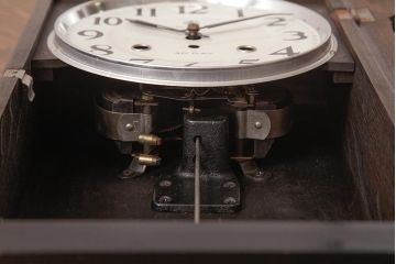 レトロ雑貨　AICHI(アイチ、愛知時計電機)　手巻き式　30DAY　Super　Eight　掛け時計(柱時計、振り子時計)