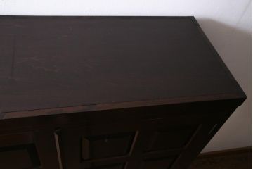 中古　松本民芸家具　ワードローブをリメイク!シックな雰囲気が魅力の収納棚(キャビネット、下駄箱)(R-037540)