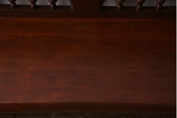 中古　激レア!　特注品　九州民芸家具　スピンドルベンチ(アーム付きベンチ、3人掛け、三人掛け)(定価約75万円)(R-037544)