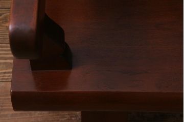 中古　激レア!　特注品　九州民芸家具　スピンドルベンチ(アーム付きベンチ、3人掛け、三人掛け)(定価約75万円)(R-037544)