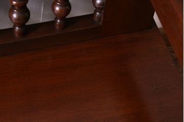 中古　激レア!　特注品　九州民芸家具　スピンドルベンチ(アーム付きベンチ、3人掛け、三人掛け)(定価約75万円)(R-037544)