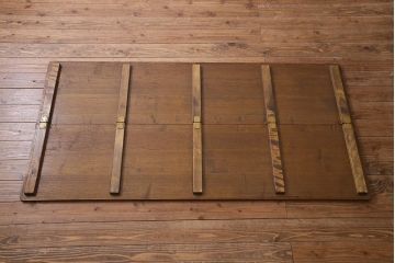 レトロ家具　エンジュ(槐)材　漆塗り　折り畳み式の珍しい座卓・大(ローテーブル)(R-037546)