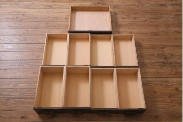 アンティーク家具　和製アンティーク　ナラ材　薄型リメイク　渋い色合いの両袖デスク(両袖机、在宅ワーク、在宅用ワークデスク)(R-037549)