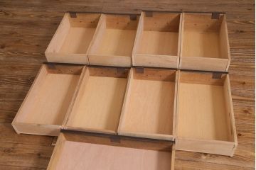 アンティーク家具　和製アンティーク　ナラ材　薄型リメイク　渋い色合いの両袖デスク(両袖机、在宅ワーク、在宅用ワークデスク)(R-037549)