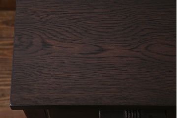 アンティーク家具　和製アンティーク　ナラ材　薄型リメイク　渋い色合いの両袖デスク(両袖机、在宅ワーク、在宅用ワークデスク)(R-037549)