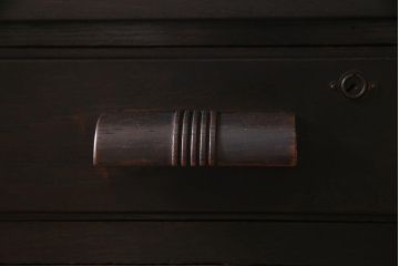 アンティーク家具　和製アンティーク　ナラ材　薄型リメイク　渋い色合いの両袖デスク(両袖机、在宅ワーク、在宅用ワークデスク)(R-037549)