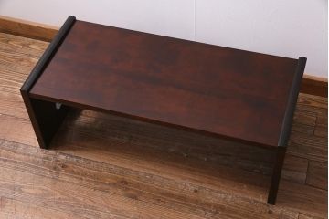 中古　松本民芸家具　脚の透かしがおしゃれな和洋折衷のお部屋と相性の良い文机(ローテーブル)(R-037551)