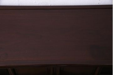中古　伝統工芸品　大阪唐木指物　在銘　紫檀(シタン)材　漆塗り　縁起物の彫りが目を引く飾り棚(違い棚、茶棚)(R-037558)