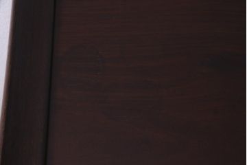中古　伝統工芸品　大阪唐木指物　在銘　紫檀(シタン)材　漆塗り　縁起物の彫りが目を引く飾り棚(違い棚、茶棚)(R-037558)