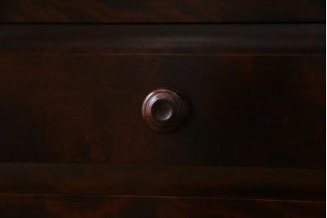 中古　北海道民芸家具　OM168特注品　カバ材　シックな色味の収納棚(食器棚、飾り棚)(定価約90万円〜)(R-037559)