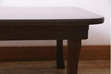 レトロ家具　栓材　折りたたみ　懐かしさ漂う昭和レトロな角ちゃぶ台(ローテーブル)(R-037560)