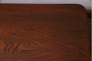 レトロ家具　折りたたみ　味のある昭和レトロな角ちゃぶ台(ローテーブル)(R-037561)